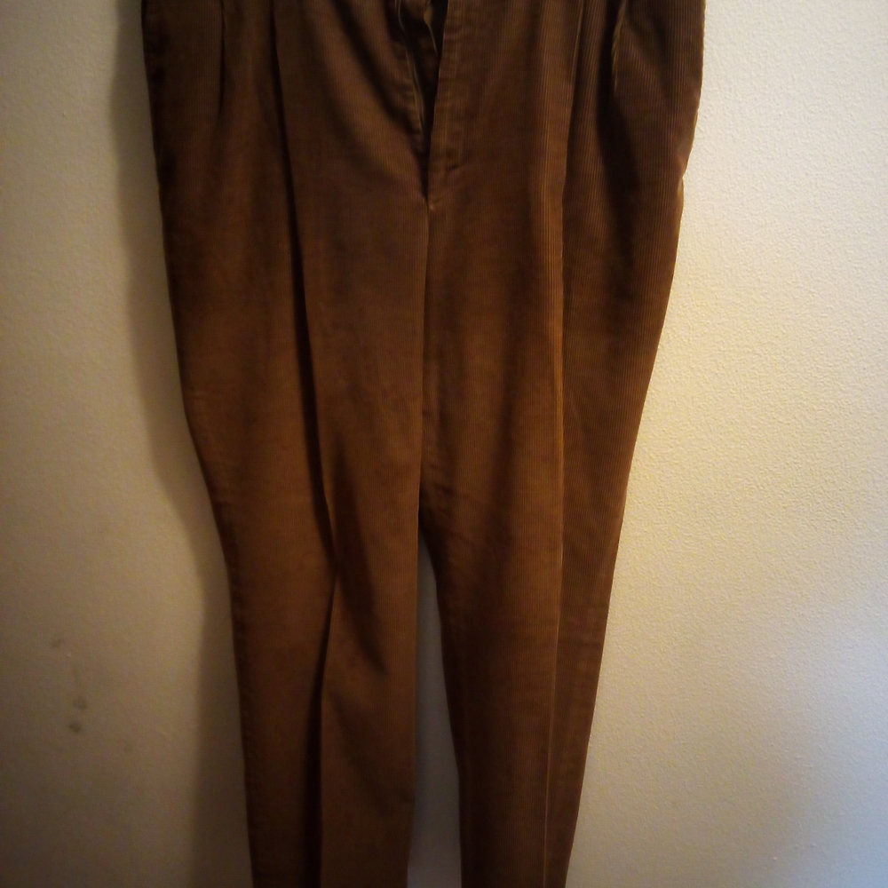 Haggar Brown Corduroy Pants Classic Tailored Design
